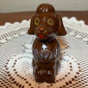 Brown Poodle Figurine 3.5" Redware‎